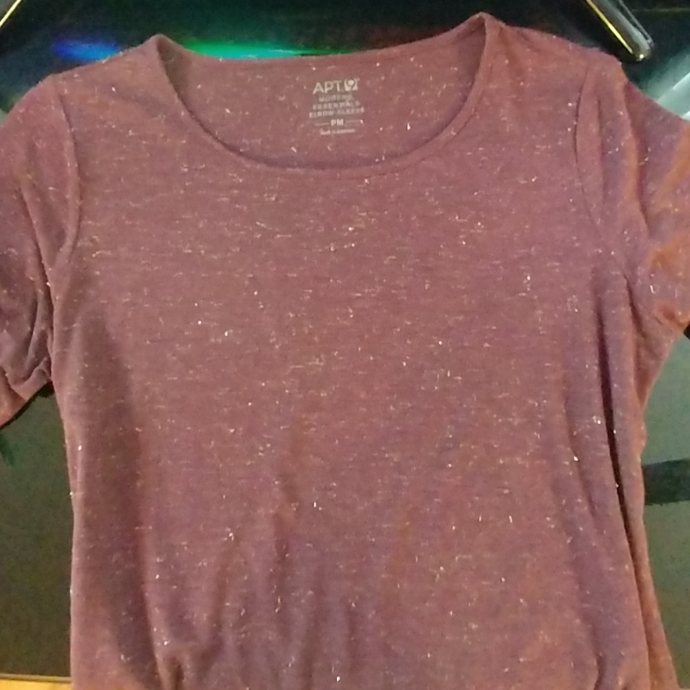Gold fleck elbow sleeve t-shirt